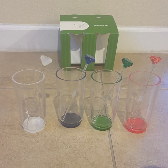 Kate spade  Highball Glass Set with Stir Sticks - Picture 2 of 6